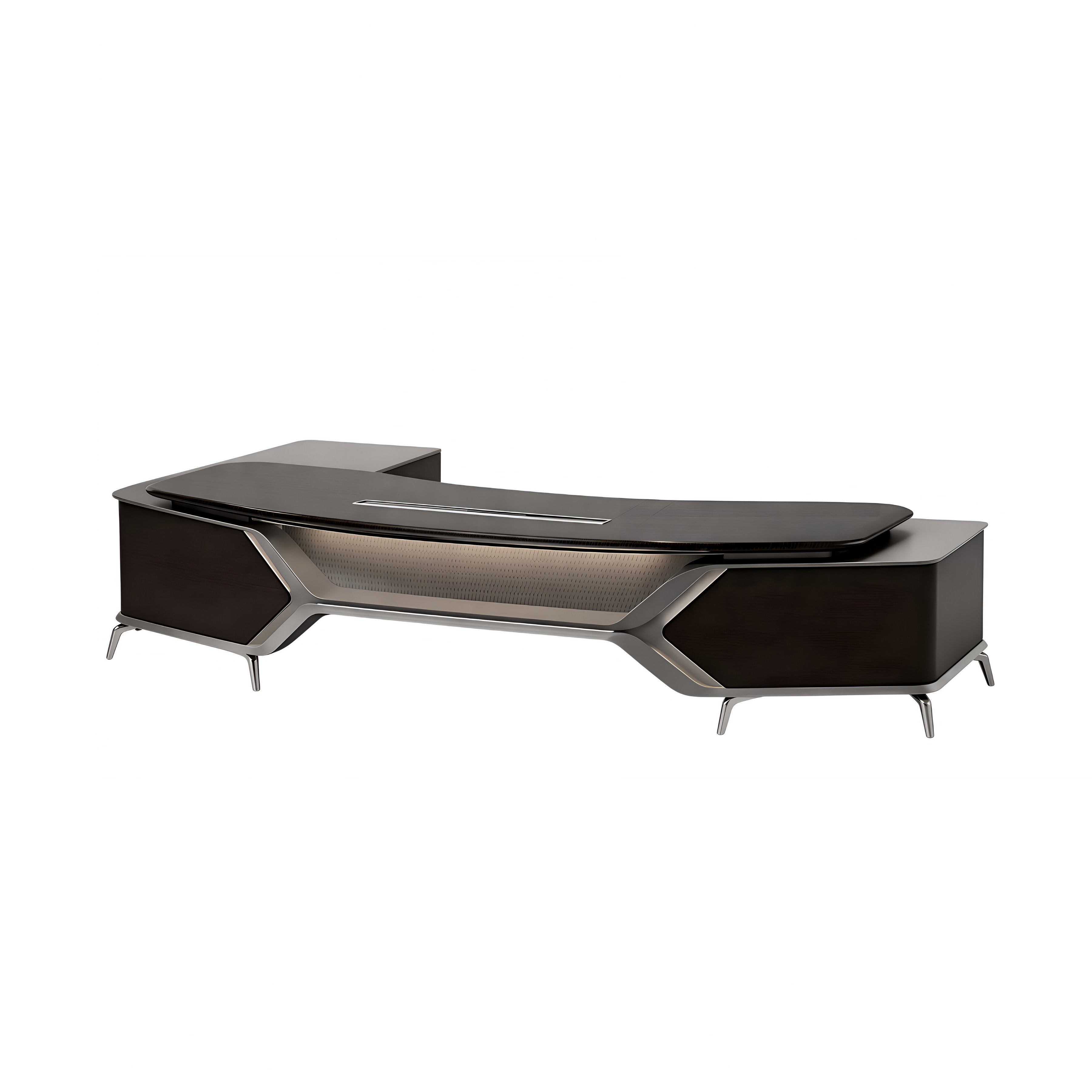 Designer Executive Desk with Storage Credenza