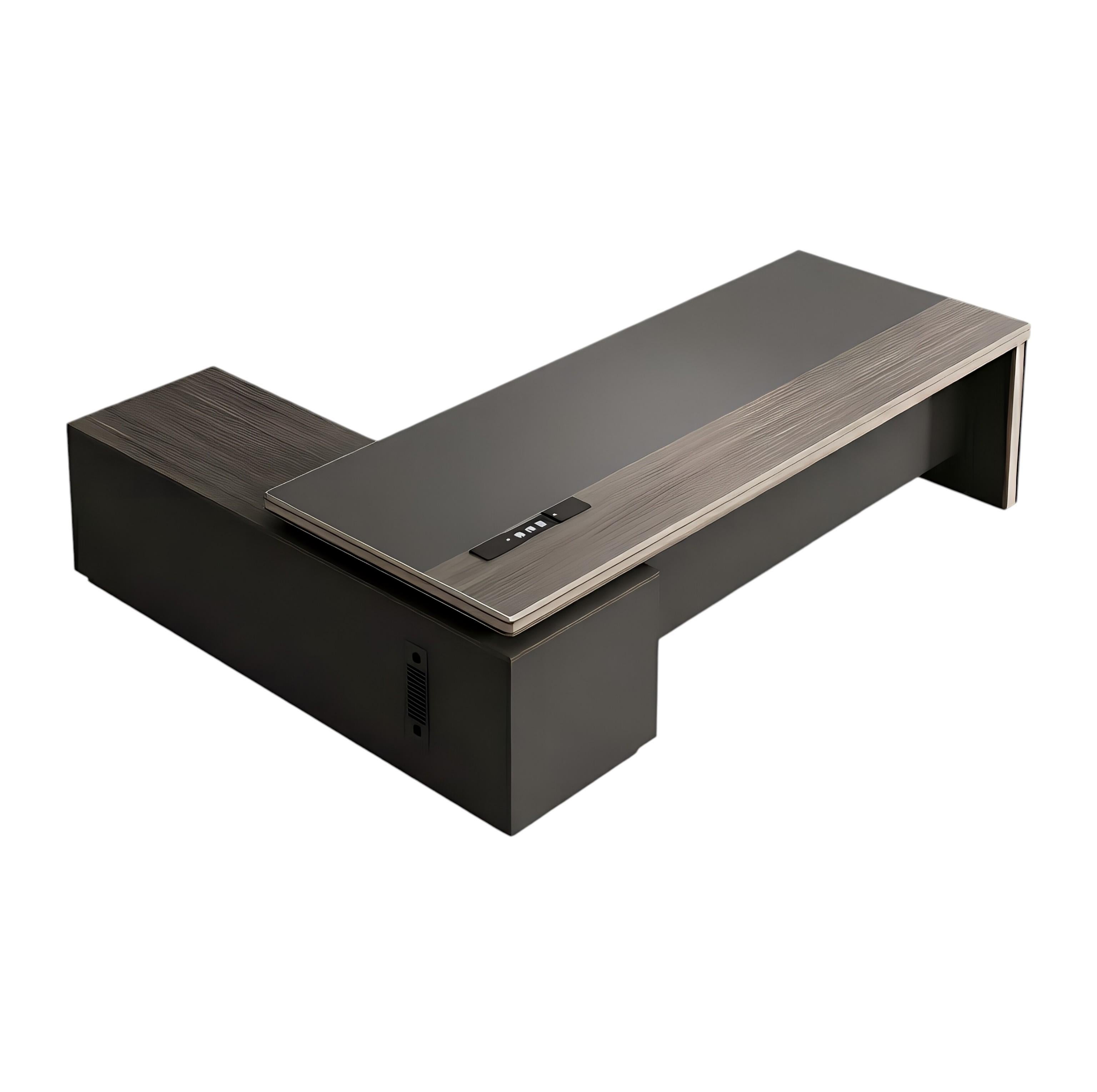 Modern Executive Office Desk with Aluminium Edge Trim and Integrated Cable Management