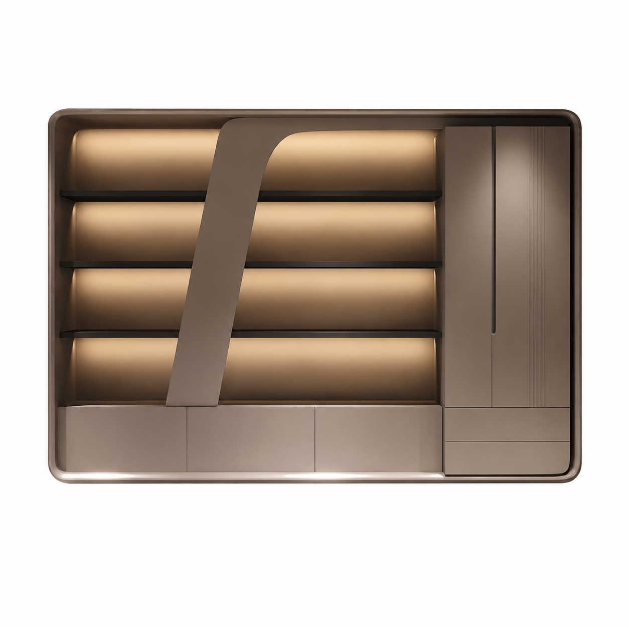 Executive Storage Cabinet with Integrated LED Lighting