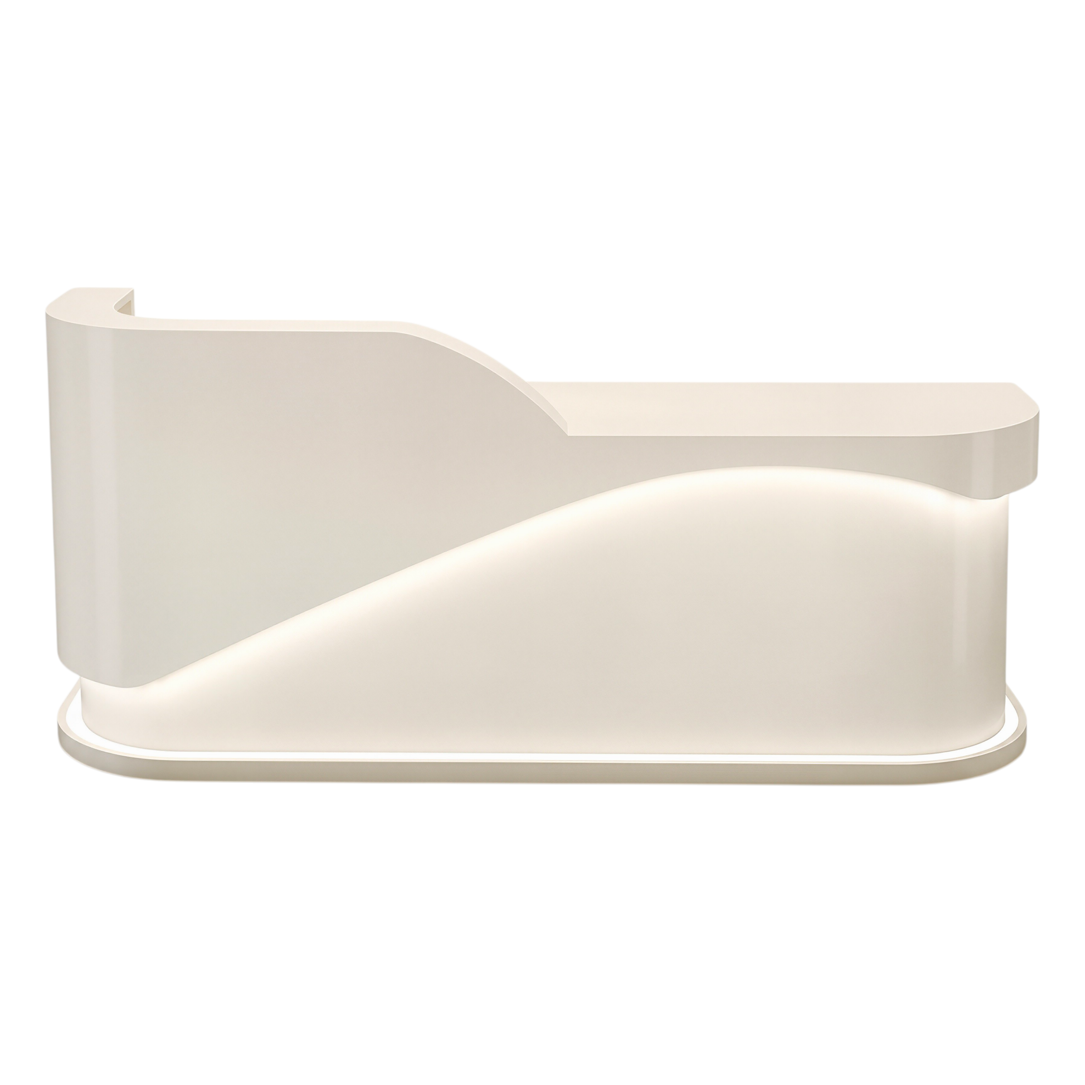 Modern Wave Reception Counter with LED Lighting