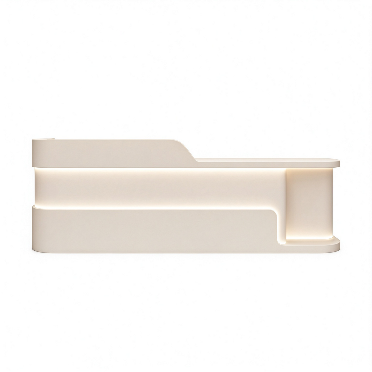 Modern Dual Level Reception Desk With Smooth High Gloss Lacquer Surface