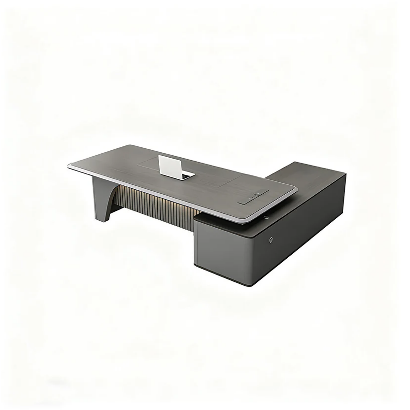 L-Shape Modern Executive Desk with Integrated Storage