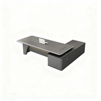 L-Shape Modern Executive Desk with Integrated Storage