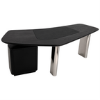 Modern Executive Desk with Leather Inlay & Storage