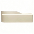 Sleek Curved Reception Counter with Concealed Storage and Service Ledge