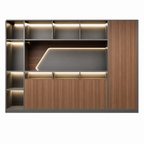 Executive Filing Cabinet with Illuminated Display and Concealed Storage