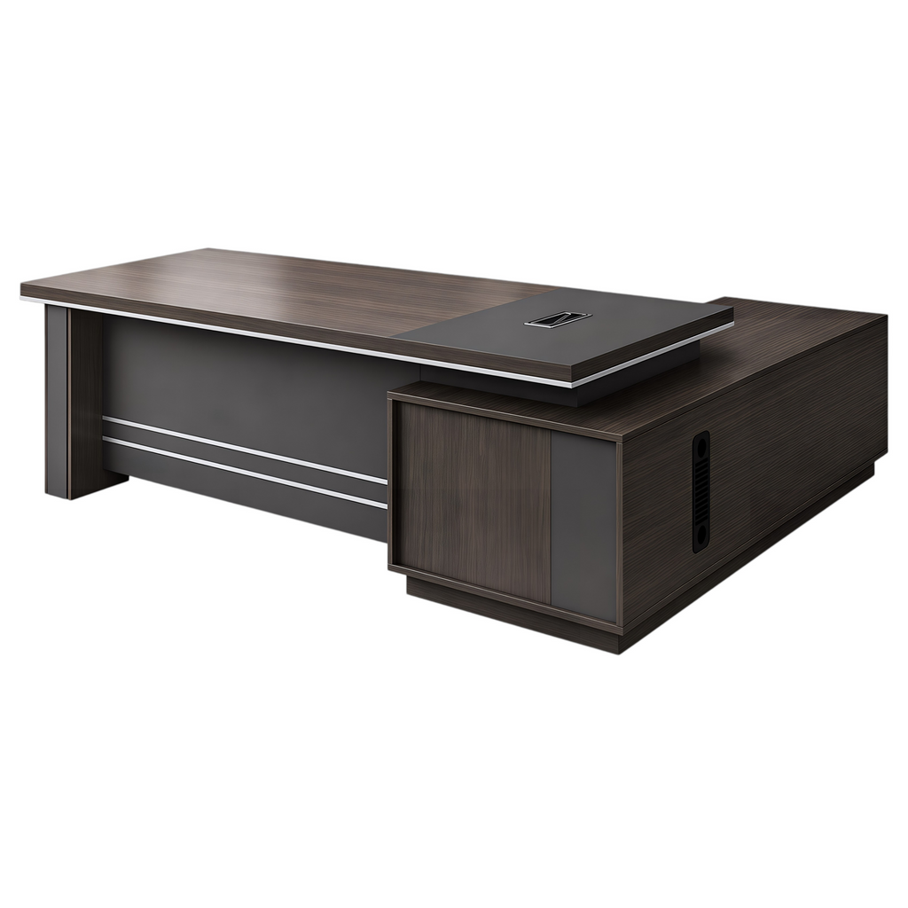 Linear Executive Suite with Integrated Side Cabinetry