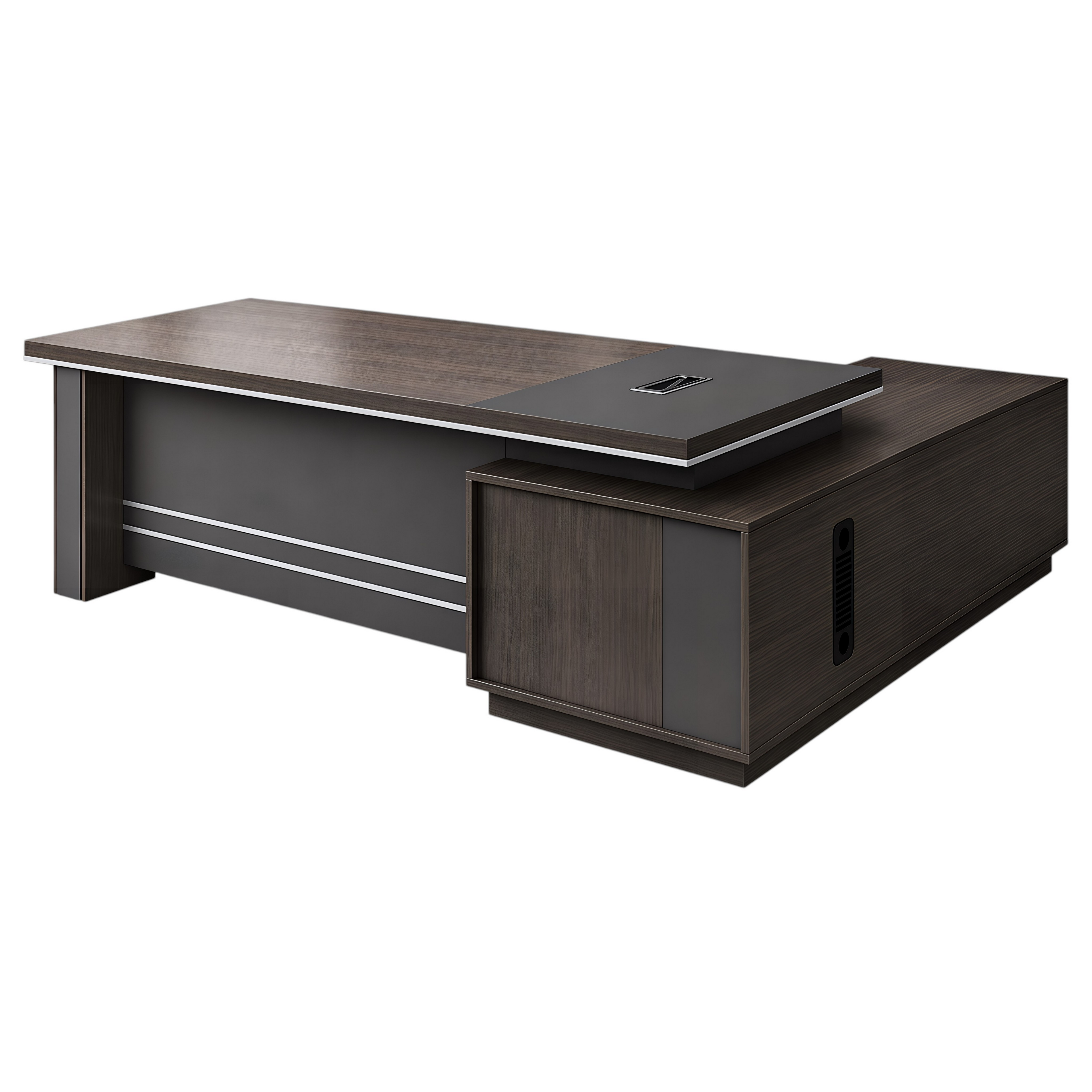 Linear Executive Suite with Integrated Side Cabinetry