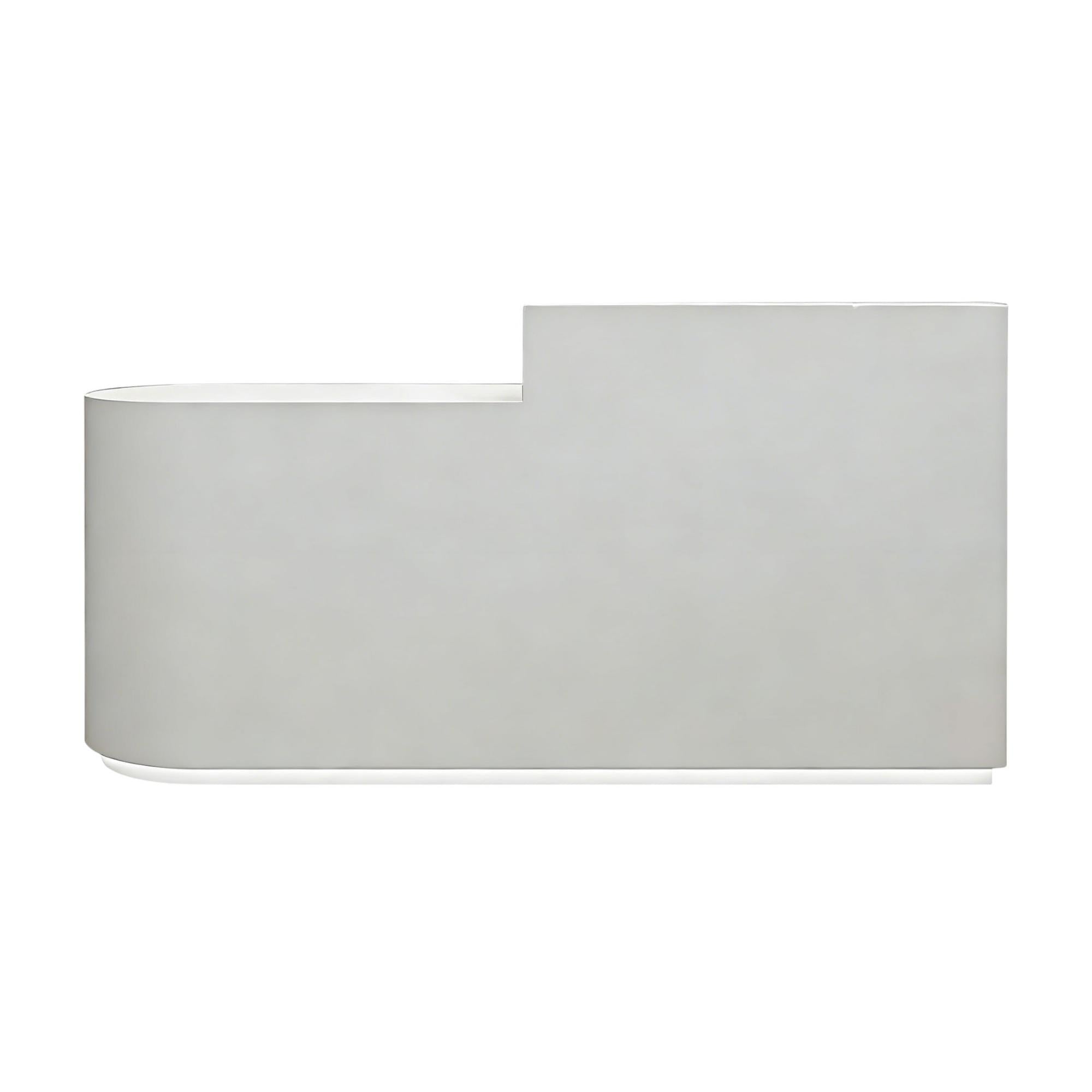 Minimalist L-Shaped Reception Desk with LED Plinth