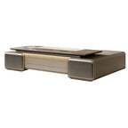 Statement Executive Desk with Dual Side Cabinets
