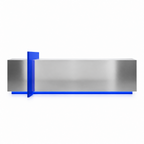 Modern Stainless Steel Reception Desk With Lit Custom Logo Panel