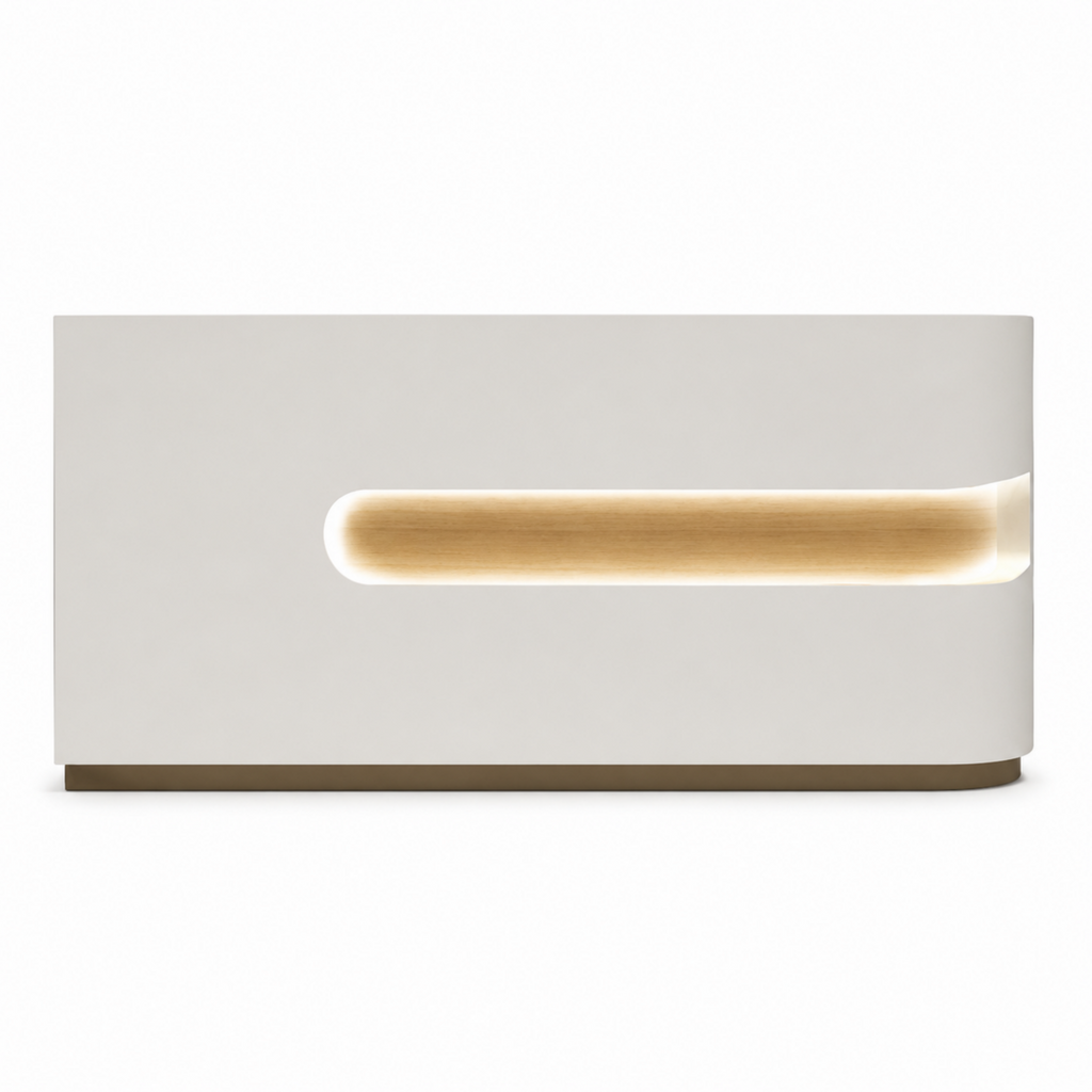 Modern LED Reception Counter with Custom Branding