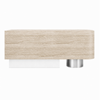 Luxury Travertine-Look Reception Counter with Modern Curved Design