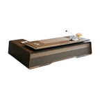 Luxury L-Shaped Executive Desk with Leather Wrapped Panels and Beveled Edge Detailing