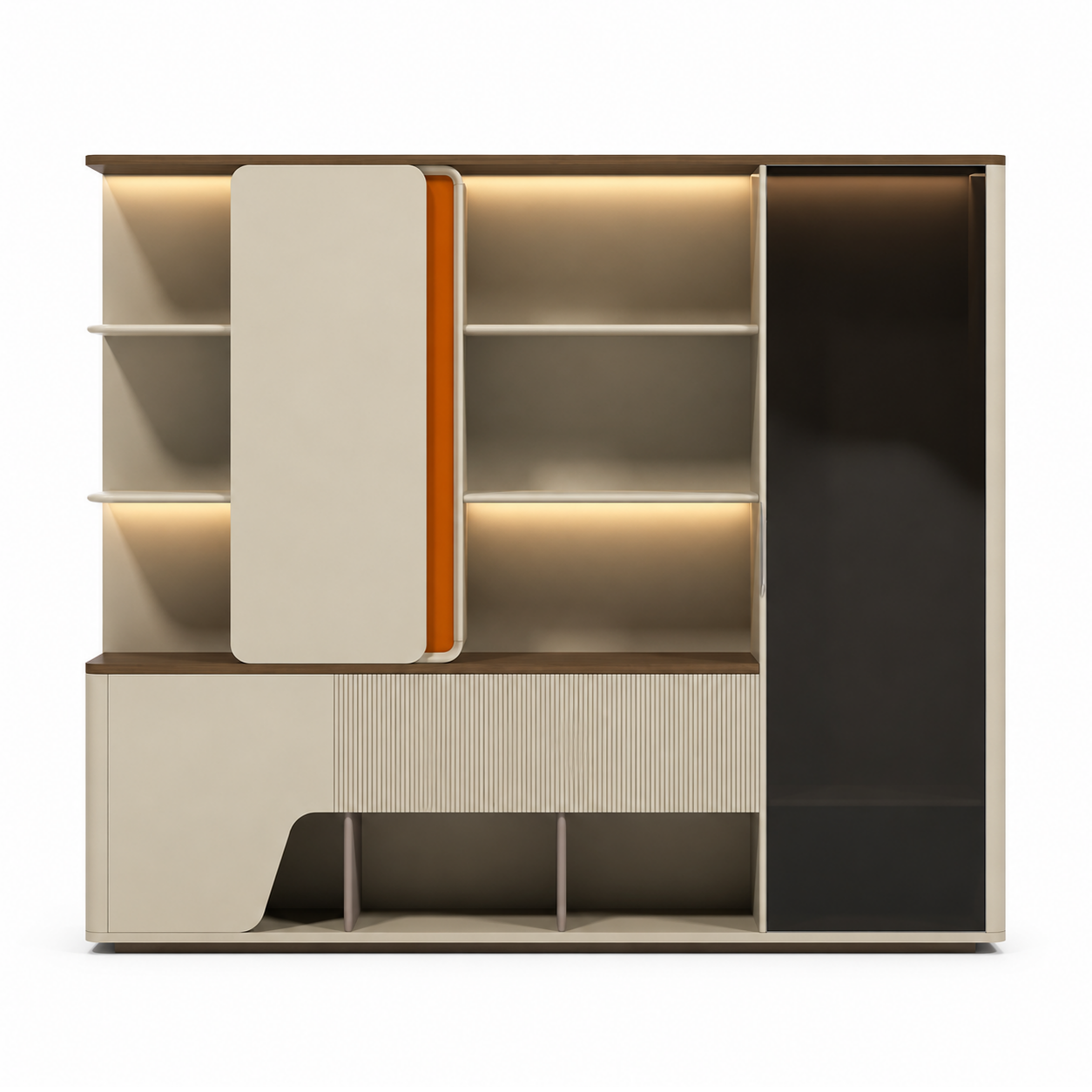Modern Executive Storage Wall Unit with Wardrobe