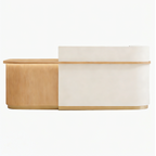 Soft-Tone Timber Reception Counter for Beauty and Wellness