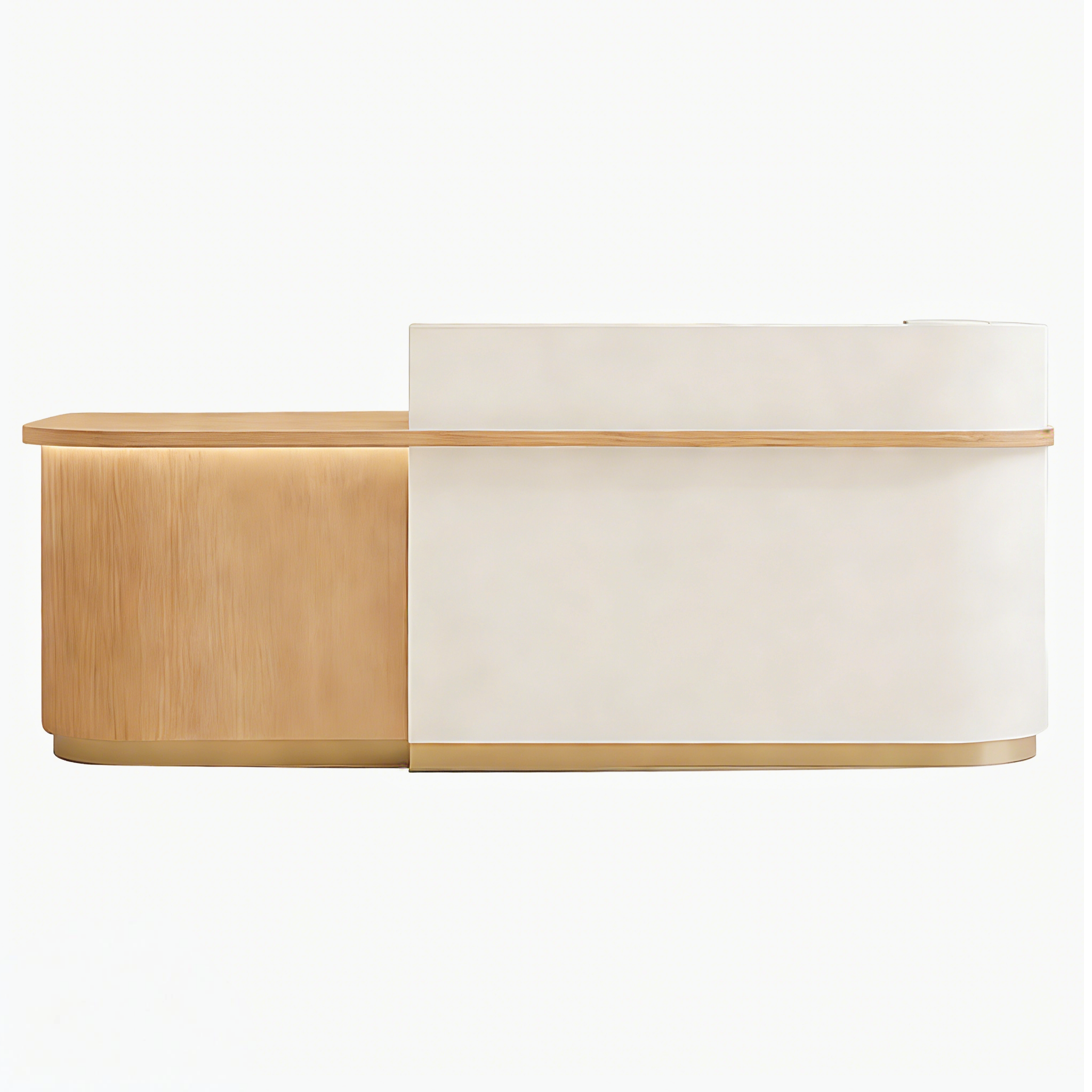 Soft-Tone Timber Reception Counter for Beauty and Wellness