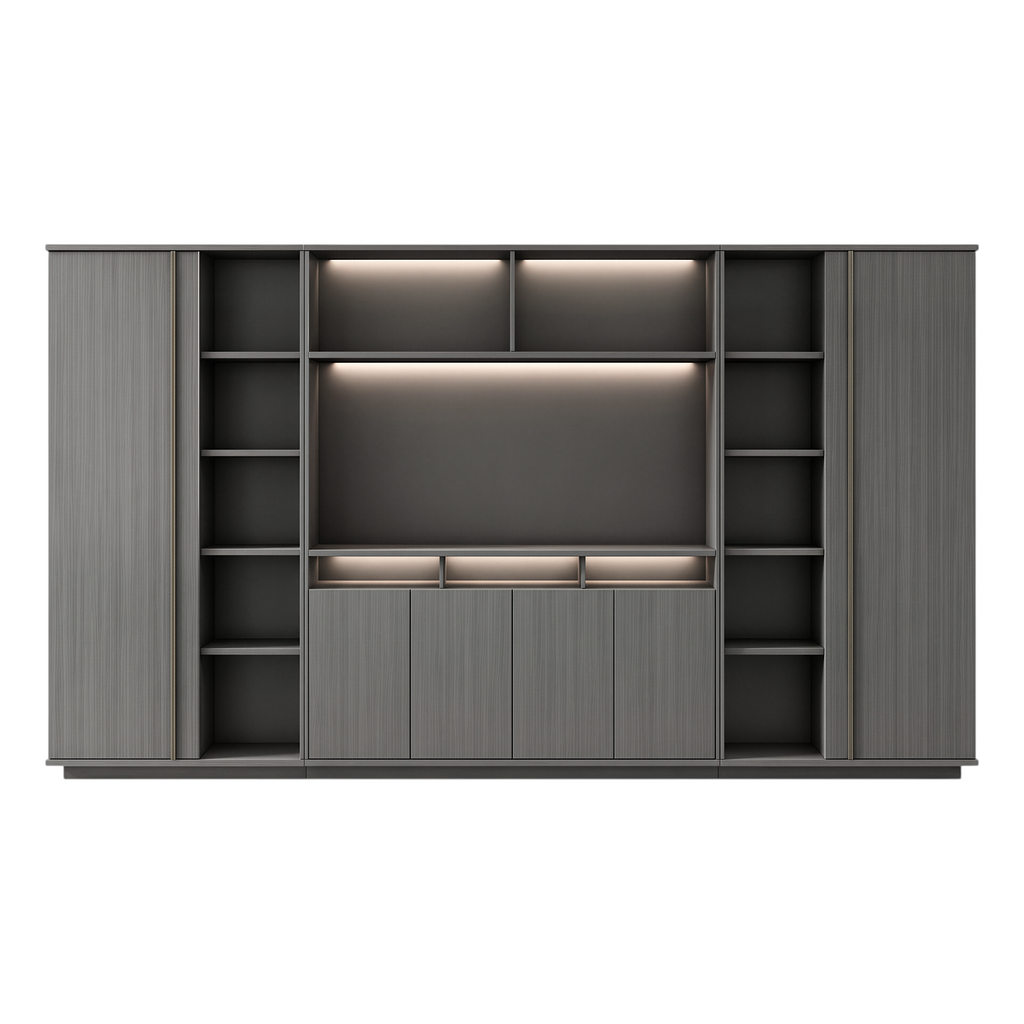 Illuminated Office Storage Cabinet with Wardrobe