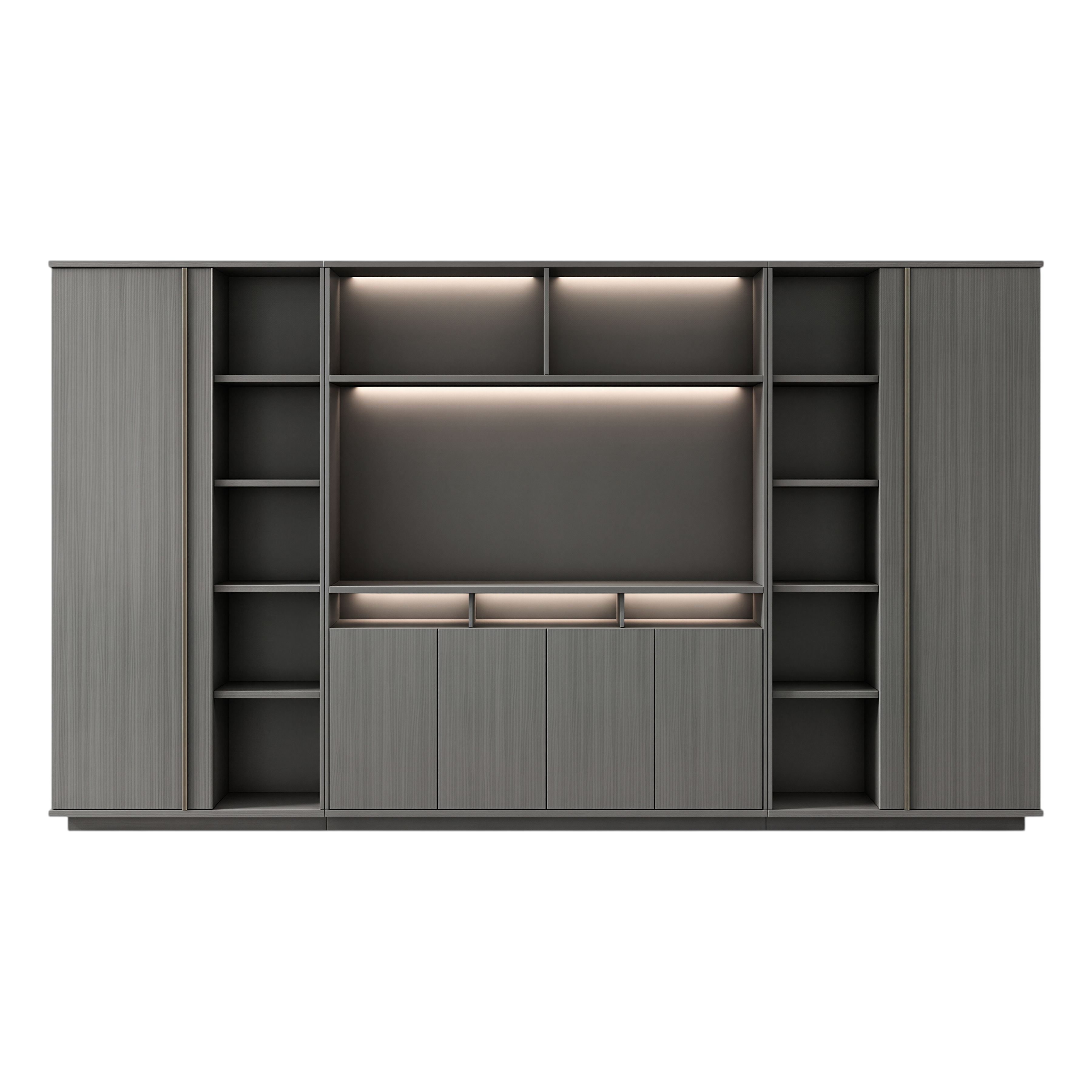 Illuminated Office Storage Cabinet with Wardrobe