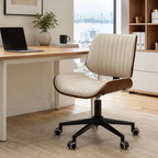 Modern Executive Office Chair with Leather & Wood