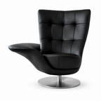 Modern Swivel Lounge Chair with Integrated Side Table