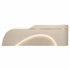Modern Curved Reception Desk with LED, Storage and Custom Logo