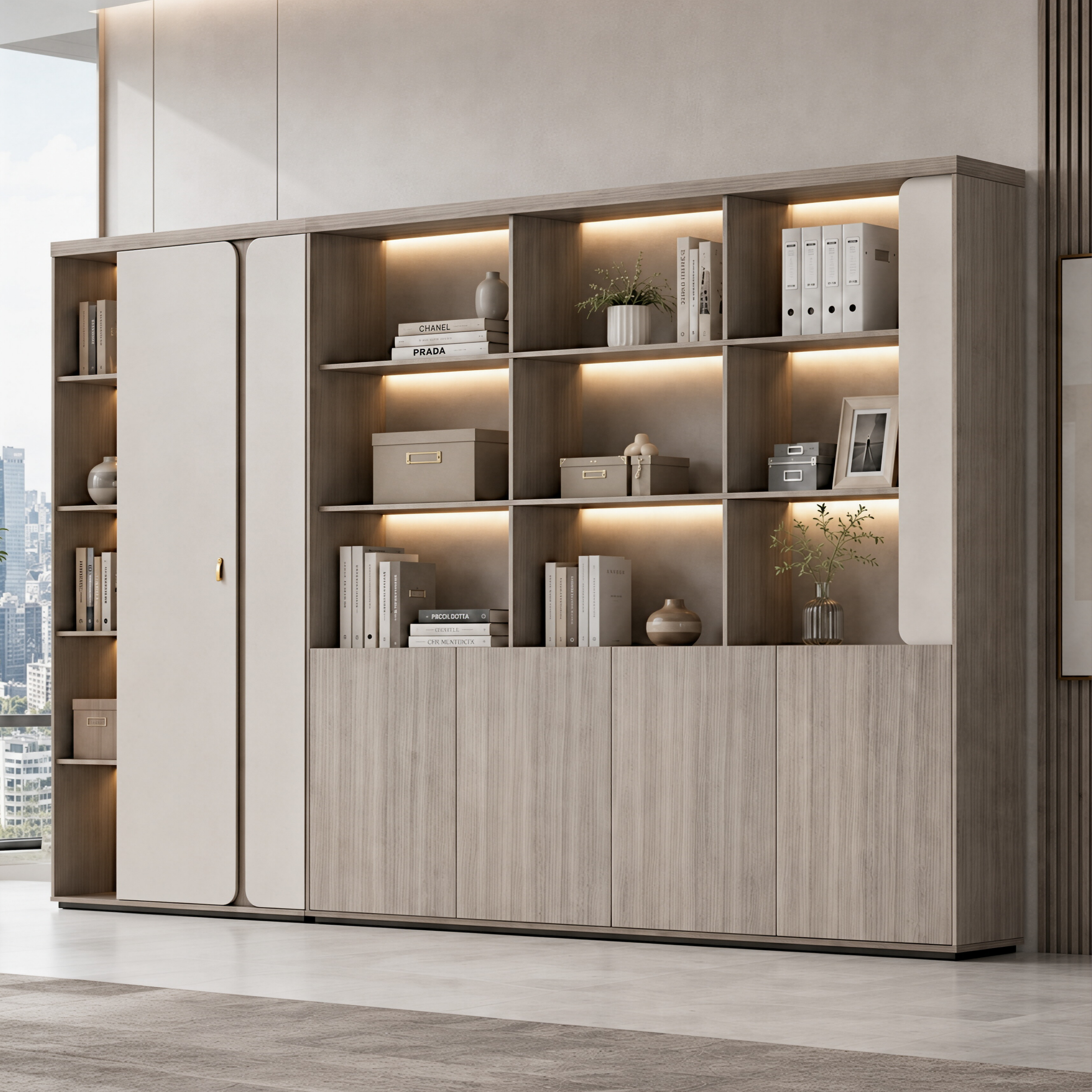Executive Display Cabinet with Closed Storage