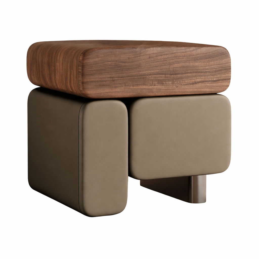 Designer Bedside Table in Walnut Look