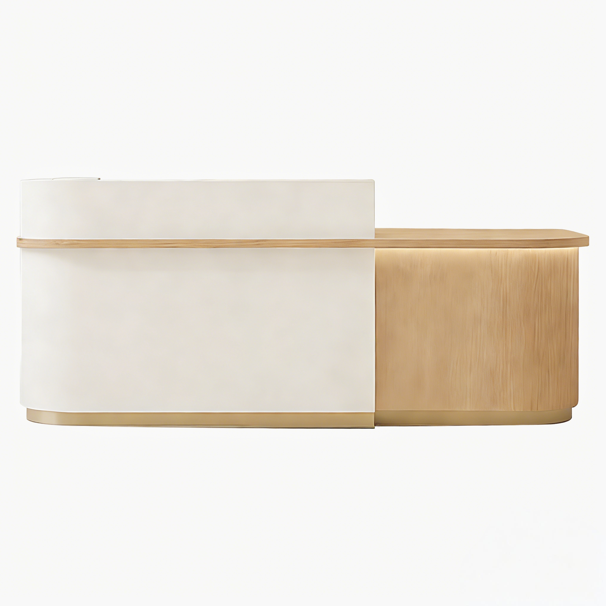 Soft-Tone Timber Reception Counter for Beauty and Wellness
