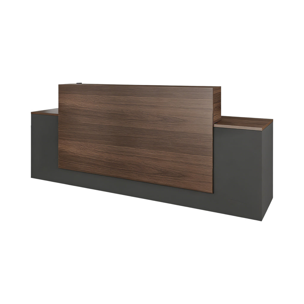 Walnut Look Reception Counter with Double Workstations