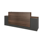 Walnut Look Reception Counter with Double Workstations
