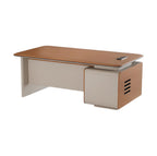 Modern Executive Office Desk with Side Cabinet and Premium Manager Workspace Design