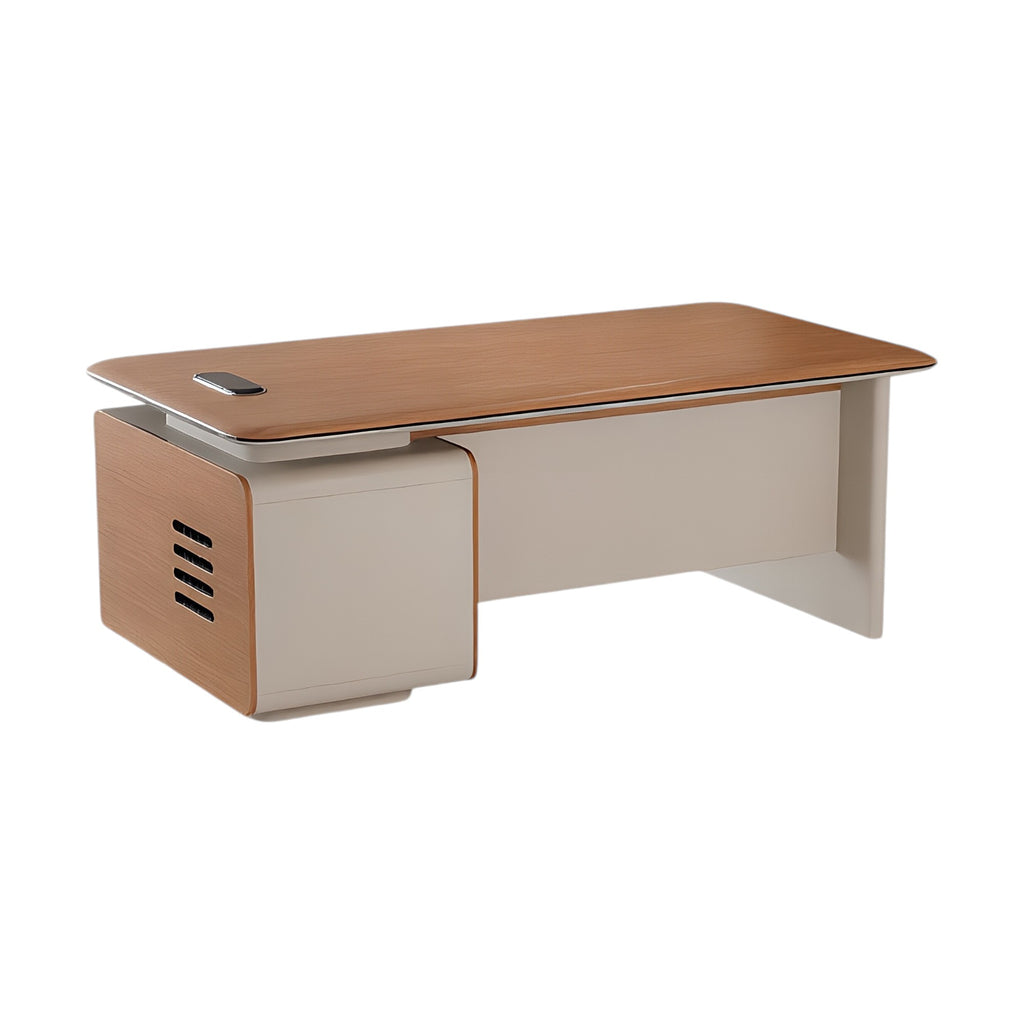 Modern Executive Office Desk with Side Cabinet and Premium Manager Workspace Design