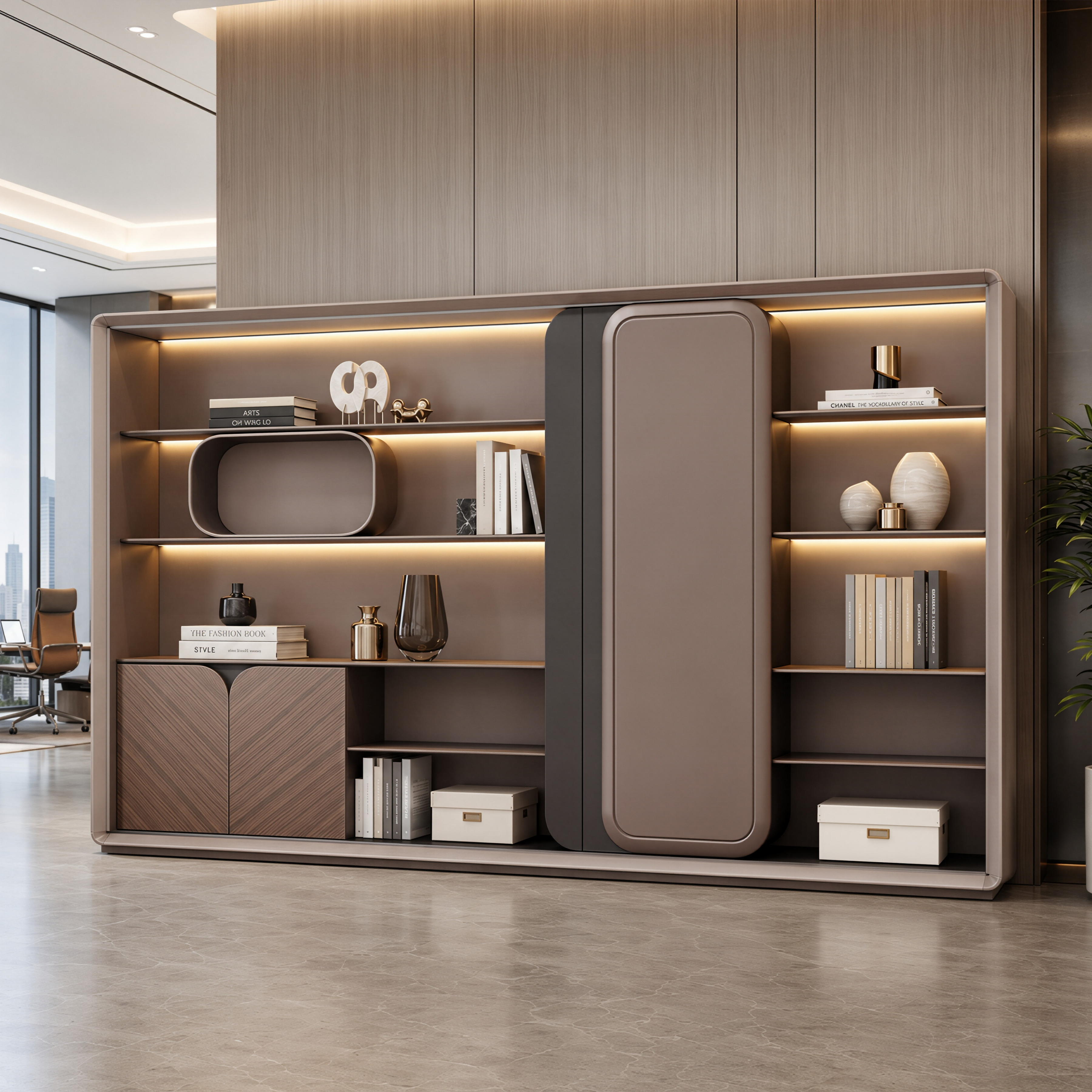 Executive Display Cabinet with Sliding Door