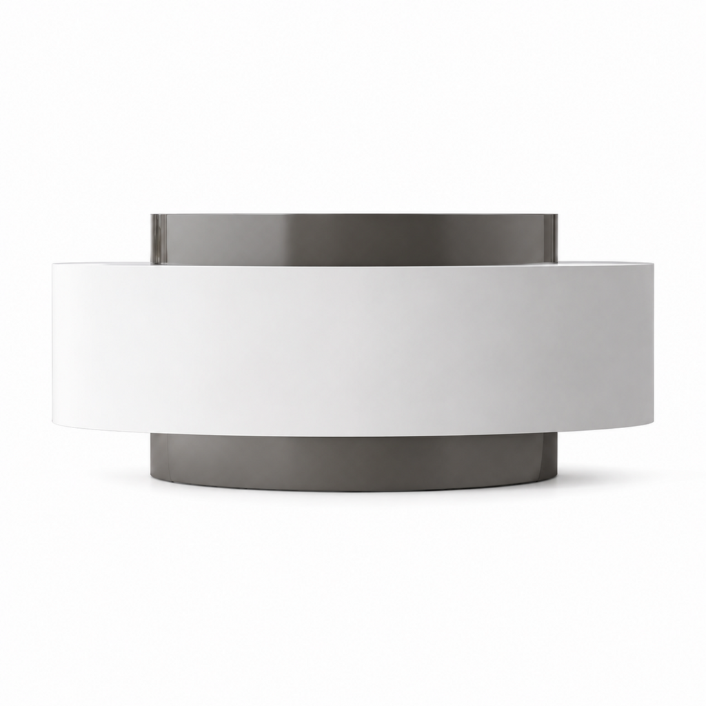 Curved Reception Counter with Custom Branding and Integrated Storage