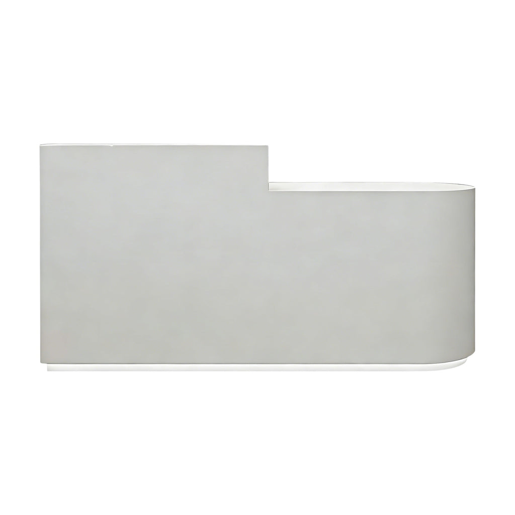 Minimalist L-Shaped Reception Desk with LED Plinth