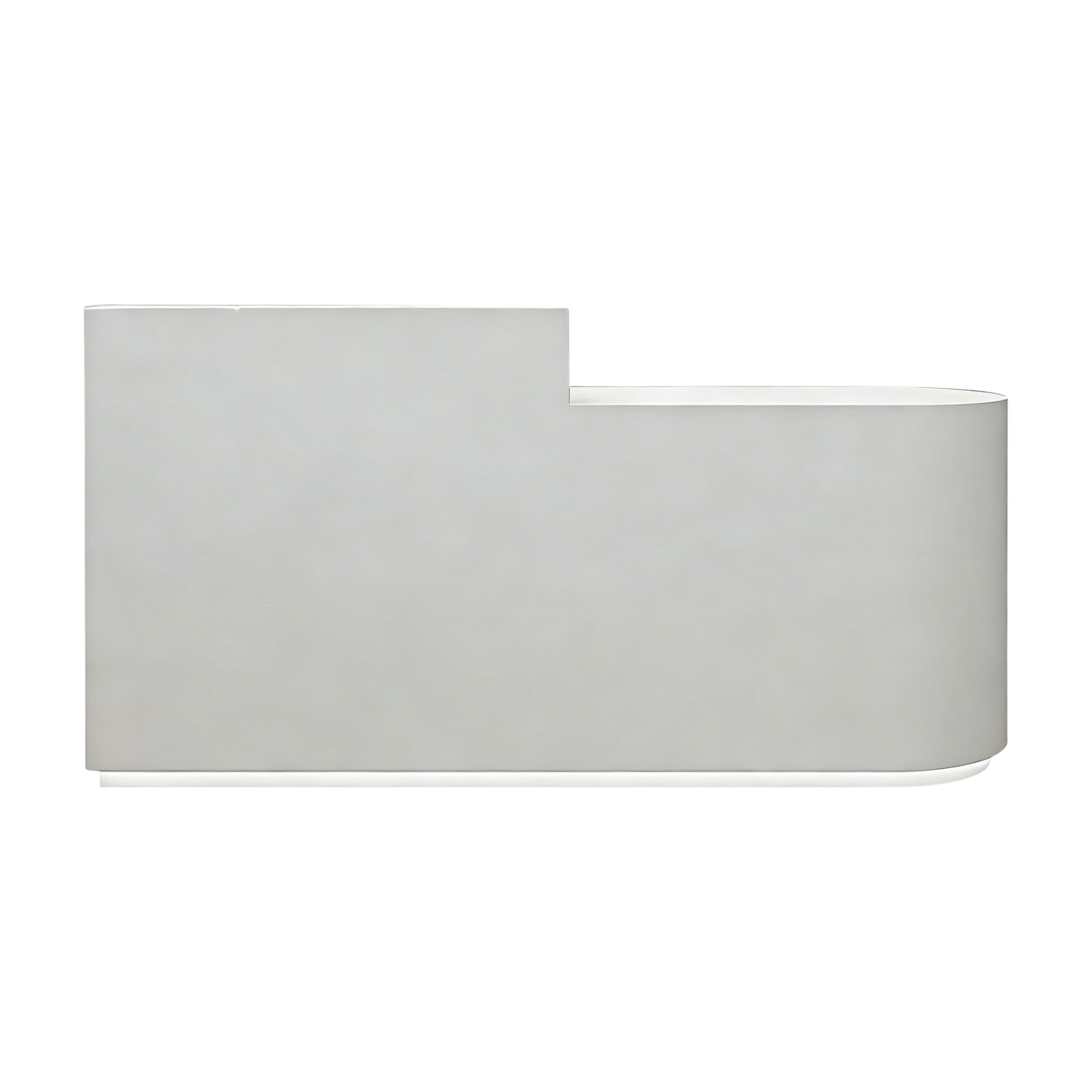 Minimalist L-Shaped Reception Desk with LED Plinth