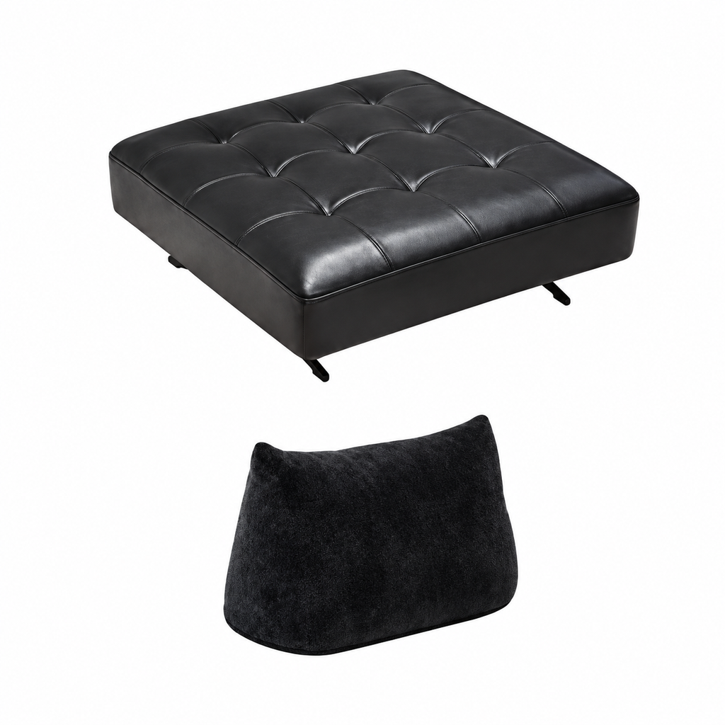 Modern Leather Lounge Sofa with Movable Cushions
