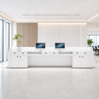Premium Office Reception Desk with Lockable Storage and LED Lighting