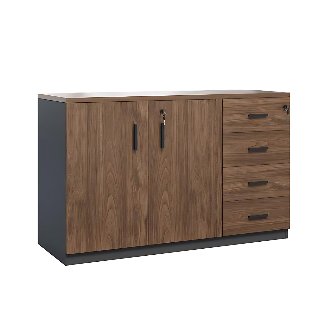 Modern Wood-Finish Office Storage Cabinet for Organised Workspaces