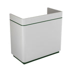 Minimalist Compact Reception Desk with Curved Corners and High-Gloss Finish for Boutique Offices