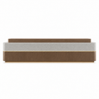 Modern Curved Reception Desk with LED Lighting, Storage and Dual-Level Countertop