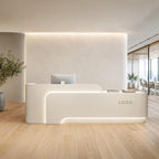 Modern Reception Desk with LED, Storage and Custom Logo