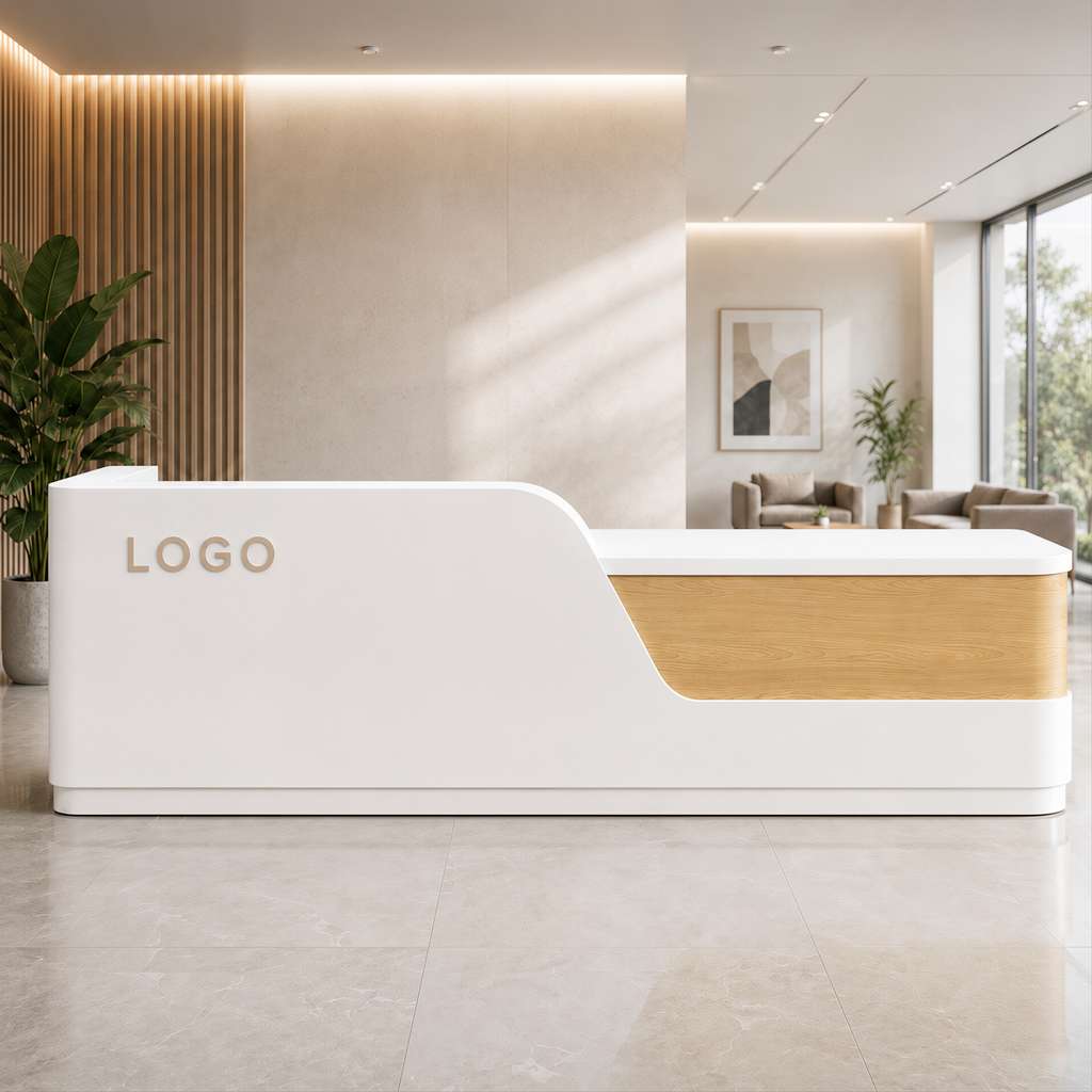 Contemporary Right-Angle Reception Desk for Professional Spaces