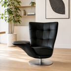Modern Swivel Lounge Chair with Integrated Side Table