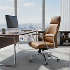 Premium Executive Leather Office Chair with Ergonomic Lumbar Support and Reinforced Aluminum Base