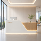 Modern LED Reception Counter with Rounded Corner Design
