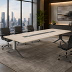 Premium Conference Table with Two-Tone Timber Finish