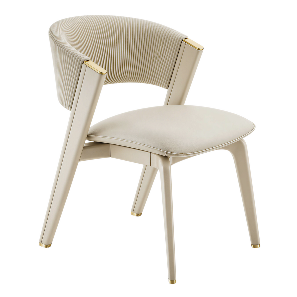 Modern Dining Armchair with Ribbed Upholstery and Colour Options