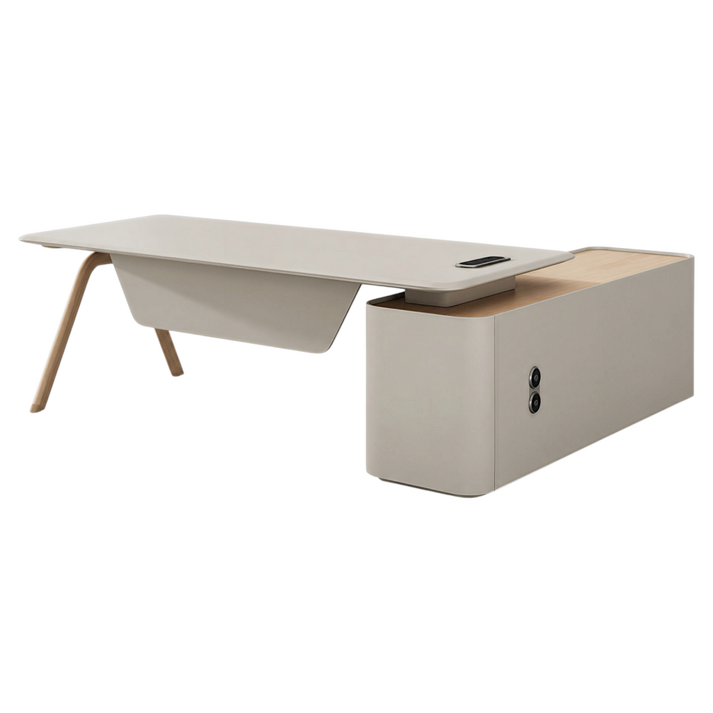 Designer L-Shaped Desk with Streamlined Storage